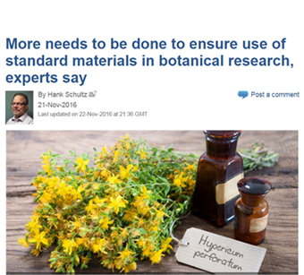Polyphenolics contributes to article calling for standard materials in botanical research